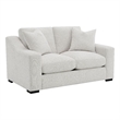 Pemberly Row Fabric Upholstered Curved Track Arm Loveseat in Sand
