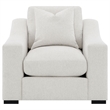 Pemberly Row Fabric Upholstered Track Arm Accent Chair in Sand