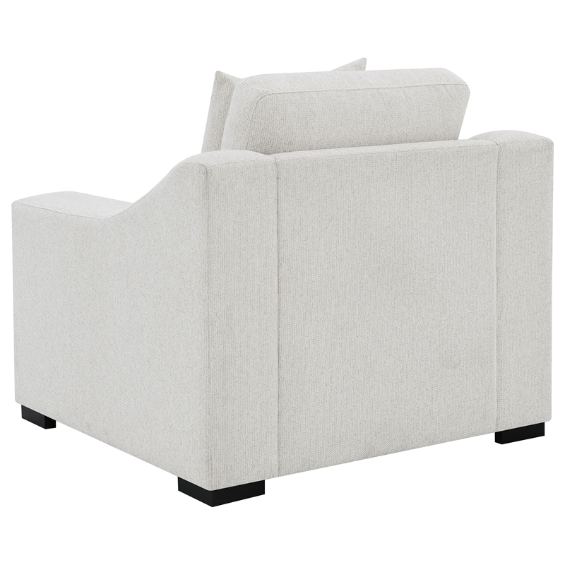 Pemberly Row Fabric Upholstered Track Arm Accent Chair in Sand