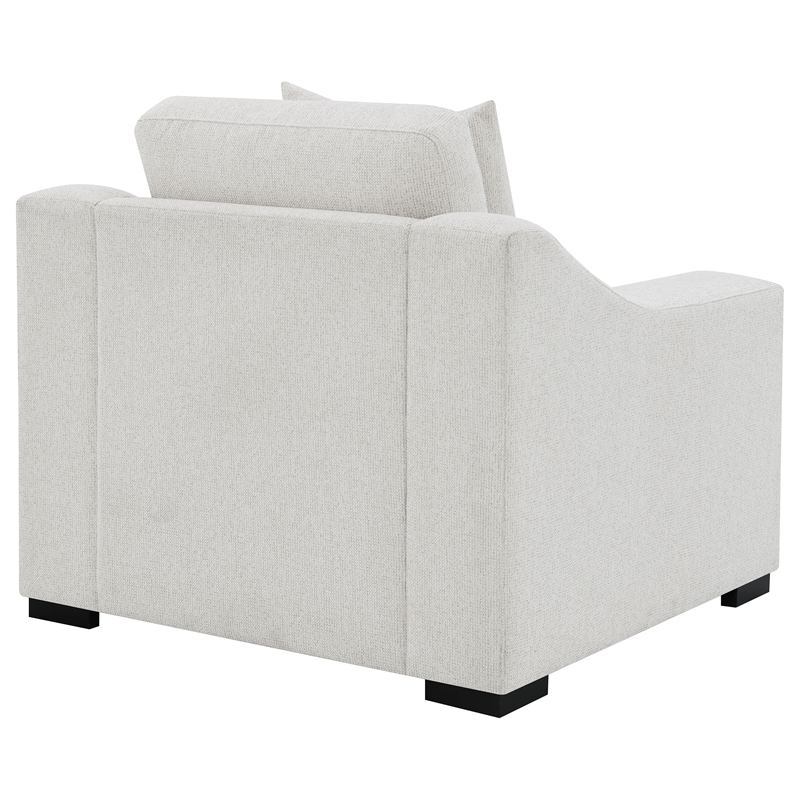 Pemberly Row Fabric Upholstered Track Arm Accent Chair in Sand