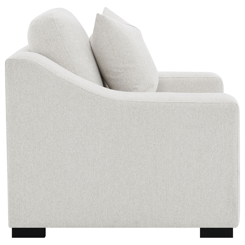 Pemberly Row Fabric Upholstered Track Arm Accent Chair in Sand