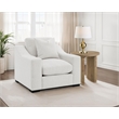 Pemberly Row Fabric Upholstered Track Arm Accent Chair in Sand