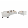 Pemberly Row 3-Piece Sloped Arm Sofa Loveseat and Chair Set in White