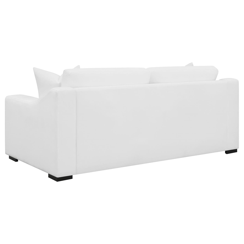Pemberly Row 3-Piece Sloped Arm Sofa Loveseat and Chair Set in White