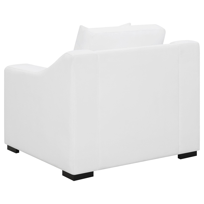Pemberly Row 3-Piece Sloped Arm Sofa Loveseat and Chair Set in White