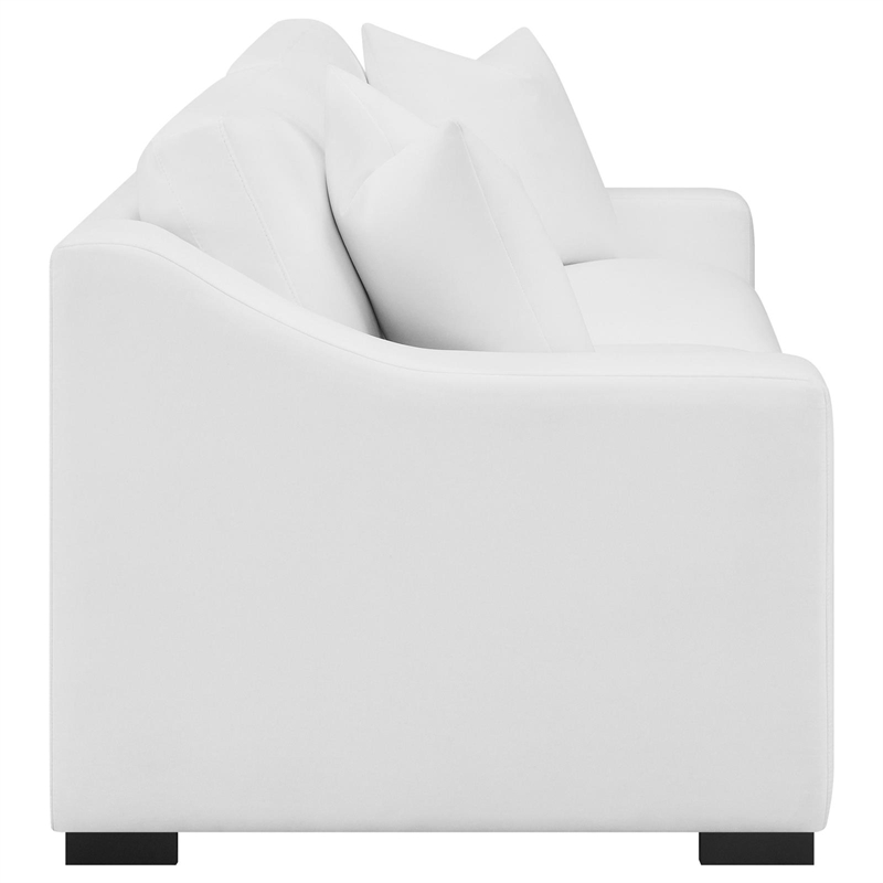 Pemberly Row 2-Piece Upholstered Sloped Arm Sofa and Loveseat Set in White