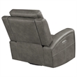Pemberly Row Faux Leather Triple Power Swivel Glider Recliner in Charcoal