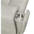 Pemberly Row Faux Leather Triple Power Swivel Glider Recliner in Gray