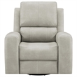Pemberly Row Faux Leather Triple Power Swivel Glider Recliner in Gray