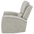 Pemberly Row Faux Leather Triple Power Swivel Glider Recliner in Gray