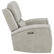 Pemberly Row Faux Leather Triple Power Swivel Glider Recliner in Gray