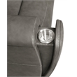 Pemberly Row Faux Leather Triple Power Reclining Sofa in Charcoal