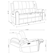 Pemberly Row Faux Leather 2 PC Triple Power Reclining Sofa Set in Charcoal