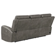 Pemberly Row Faux Leather 2 PC Triple Power Reclining Sofa Set in Charcoal