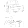 Pemberly Row Faux Leather 3 PC Triple Power Reclining Sofa Set in Charcoal