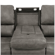 Pemberly Row Faux Leather 3 PC Triple Power Reclining Sofa Set in Charcoal