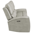 Pemberly Row Faux Leather Zero Gravity Triple Power Reclining Sofa in Gray