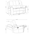 Pemberly Row Faux Leather 2 PC Triple Power Reclining Sofa Set in Gray
