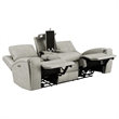 Pemberly Row Faux Leather 2 PC Triple Power Reclining Sofa Set in Gray
