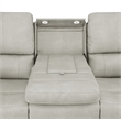 Pemberly Row Faux Leather 2 PC Triple Power Reclining Sofa Set in Gray