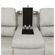 Pemberly Row Faux Leather 2 PC Triple Power Reclining Sofa Set in Gray