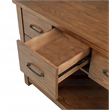 Pemberly Row 3-Piece Wood Kitchen Island with Extension Table in Oak Brown