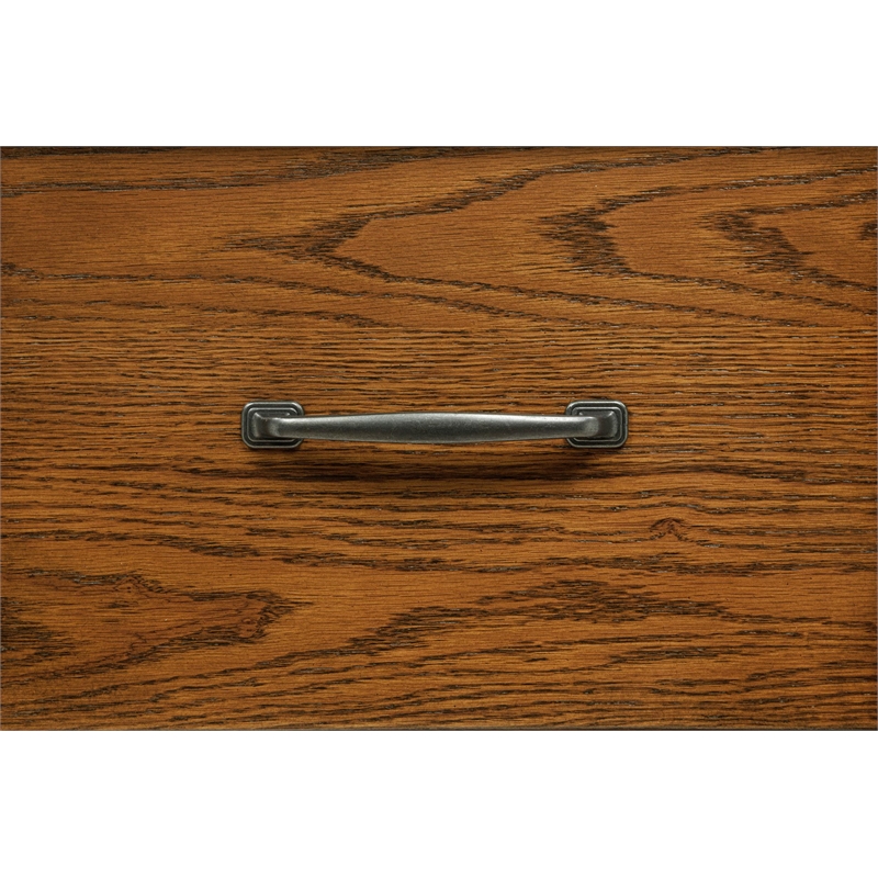 Pemberly Row 3-Piece Wood Kitchen Island with Extension Table in Oak Brown