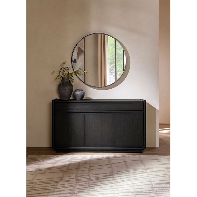 Pemberly Row 2-Drawer Wood Dining Sideboard Server in Burnished Black