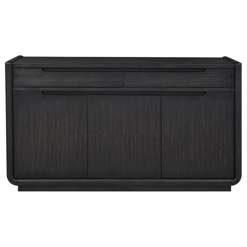 Pemberly Row 2-Drawer Wood Dining Sideboard Server in Burnished Black