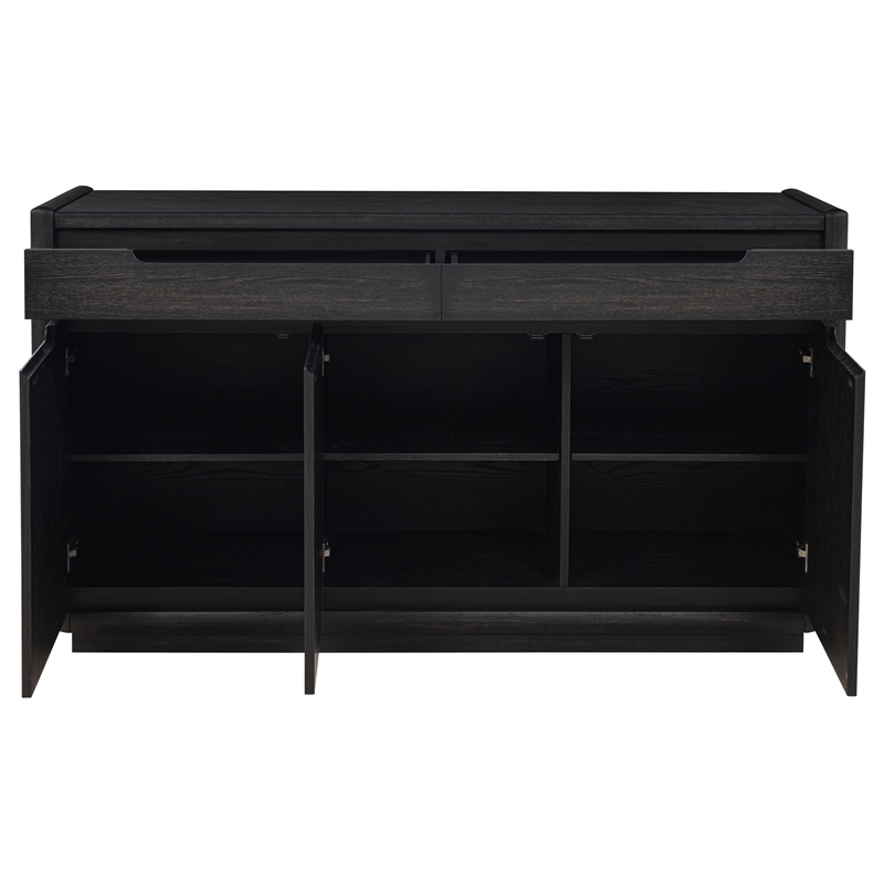 Pemberly Row 2-Drawer Wood Dining Sideboard Server in Burnished Black