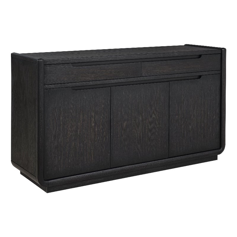 Pemberly Row 2-Drawer Wood Dining Sideboard Server in Burnished Black