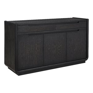 Pemberly Row 2-Drawer Wood Dining Sideboard Server in Burnished Black