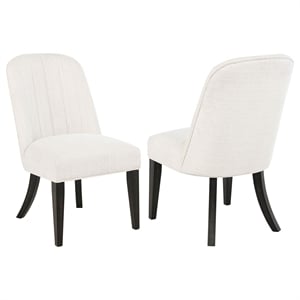 Pemberly Row 19.75&quot Contemporary Fabric Dining Side Chair in Cream