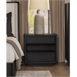 Pemberly Row 2-Drawer Wood LED Nightstand with USB in Burnished Black