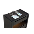Pemberly Row 2-Drawer Wood LED Nightstand with USB in Burnished Black