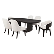 Pemberly Row 5-Piece Rectangular Wood Dining Set in Burnished Black/Cream