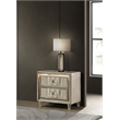 Pemberly Row 2-drawer Wood LED Nightstand with USB in Ivory/Camel
