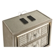 Pemberly Row 2-drawer Wood LED Nightstand with USB in Ivory/Camel