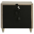 Pemberly Row 2-drawer Wood LED Nightstand with USB in Ivory/Camel