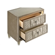 Pemberly Row 2-drawer Wood LED Nightstand with USB in Ivory/Camel