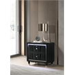 Pemberly Row 2-Drawer Velvet Upholstered LED Nightstand with USB in Black