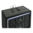 Pemberly Row 2-Drawer Velvet Upholstered LED Nightstand with USB in Black
