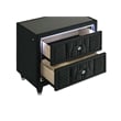 Pemberly Row 2-Drawer Velvet Upholstered LED Nightstand with USB in Black