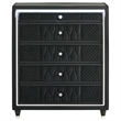 Pemberly Row 5-Drawer Velvet Upholstered LED Chest of Drawers in Black
