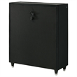 Pemberly Row 5-Drawer Velvet Upholstered LED Chest of Drawers in Black