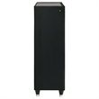 Pemberly Row 5-Drawer Velvet Upholstered LED Chest of Drawers in Black