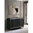 Pemberly Row 8-Drawer Velvet Upholstered LED Dresser Cabinet in Black