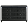 Pemberly Row 8-Drawer Velvet Upholstered LED Dresser Cabinet in Black