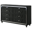 Pemberly Row 8-Drawer Velvet Upholstered LED Dresser Cabinet in Black