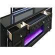 Pemberly Row 8-Drawer Velvet Upholstered LED Flame Box Dresser in Black